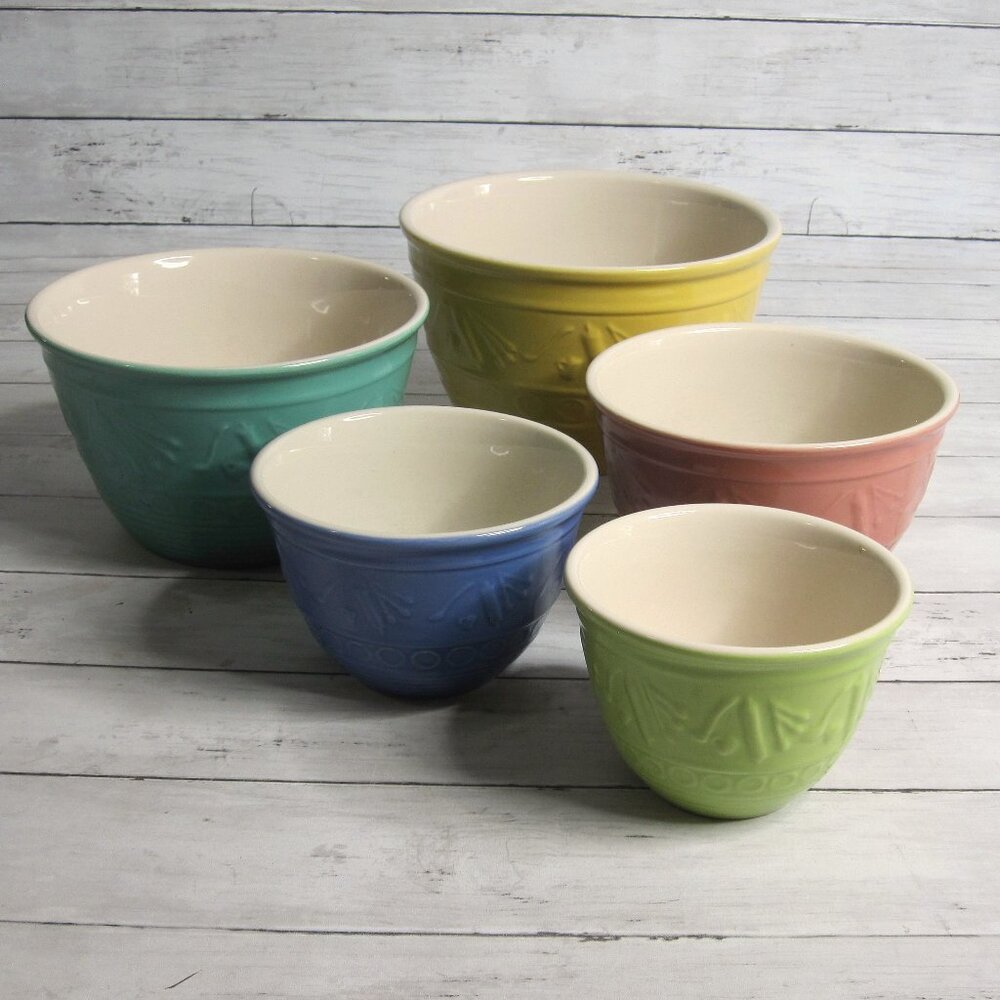 Coastline Vintage Nesting Mixing Bowl Set Farmhouse